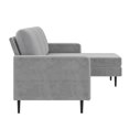 Queer Eye Wimberly Pillowback Sofa Sectional, Light Gray Velvet
