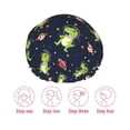 thumbnail image 5 of Kdxio Dinosaur Astronaut Print Shower Cap for Women,Elastic and Reusable,Double Waterproof Layers Bathing Hat, 5 of 6