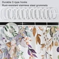 thumbnail image 5 of Purple Eucalyptus Shower Curtain, Spring Watercolor Plant Leaves with Floral Shower Curtain for Bathroom Waterproof Fabric Shower Curtain Set with Hooks, 72x72 Inch, 5 of 6