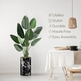 thumbnail image 3 of Artificial Tree in Modern Marble Effect Planter, Fake Bird of Paradise Silk Tree for Indoor and Outdoor Home Decoration - 58" Overall Tall (Plant Pot Plus Tree), 3 of 5