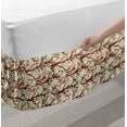 thumbnail image 2 of Cherry Blossom Bed Skirt, Vivid Japanese Garden Tree Branches Nature Inspired Ornaments, Elastic Bedskirt Dust Ruffle Wrap Around for Bedding Decor, 4 Sizes, Beige Scarlet Black, by Ambesonne, 2 of 2