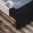 thumbnail image 5 of Black Solid Pleated Bed Skirt Twin XL Size -11 Inch Drop Split Corner Pleated Bedskirts -Microfiber Box Pleated Bedskirts - Never Lift Your Mattress - Hotel Quality Magic Bed Skirt, 5 of 8