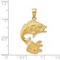 thumbnail image 3 of 14k Yellow Gold Polished Open-Backed Bass Fish Pendant, 3 of 4