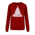 thumbnail image 4 of asdoklhq Christmas Plus Size Sweaters for Women Round Neck Hoodless Christmas Printed Casual Loose Sweatshirt Wine L, 4 of 6