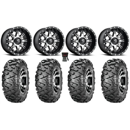 Fuel Nutz Black 14 Wheels 28 BigHorn Tires Kawasaki Mule Pro FXT