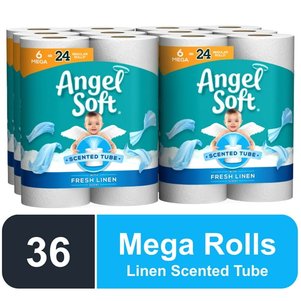 Angel Soft Toilet Paper, Fresh Linen Scent, 36 Mega Rolls