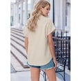 thumbnail image 3 of MOYIKO Short Sleeve Summer Tops for Women Casual Button Down Shirts Striped Business Work Blouses, 3 of 7