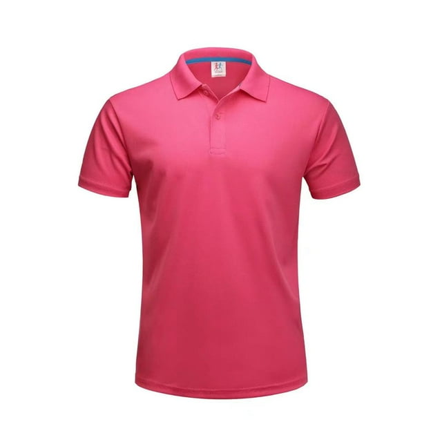 Polo de Golf pour Hommes Séchage Rapide T-Shirt de Sport Polyester Course T-shirts pour Hommes Rouge Rose 4TG