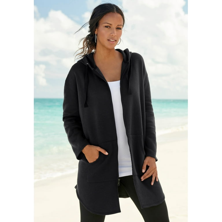 JMS by Hanes Women's Plus Size Fleece Zip Hood Jacket