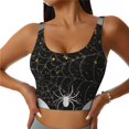 thumbnail image 1 of Fotbe Spiderweb Bats And A Spider Sujetador Deportivo Largo sin Aros para Mujer con Almohadillas y Soporte Medio, Transpirable y Absorbente, Camiseta Tipo Chaleco o Tank Top-Small, 1 of 8
