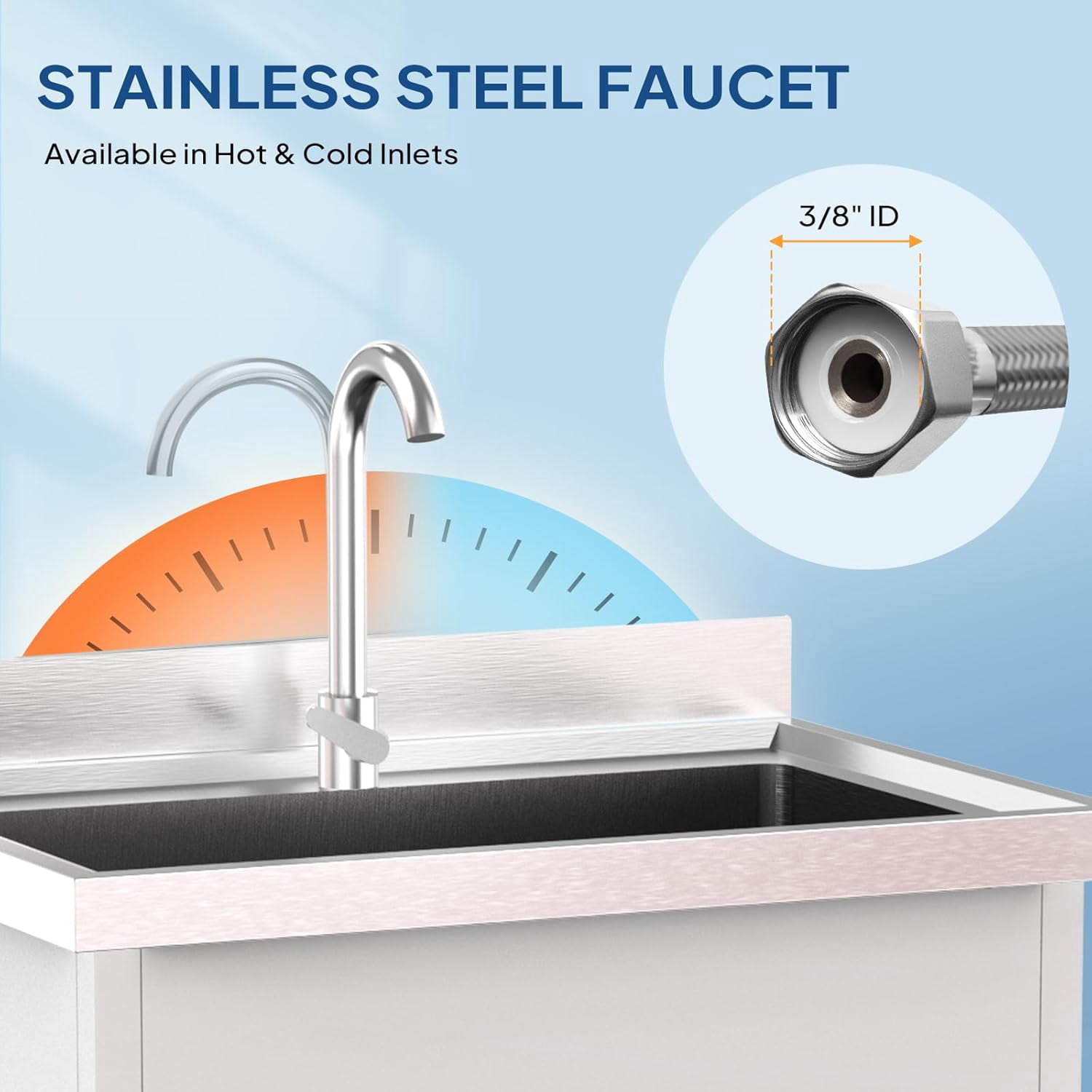 Ktaxon Freestanding White Stainless Steel Utility Sink with Shelf, Compact Single Bowl Wash Basin for Laundry Garage Restaurant Prep, 26.5 x 17.3 x 39