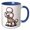 Blue/White, variant on 3drose, Funny Cute Cool White Poodle Dog Wearing Colorful Sweater Graffiti, 11oz Mug
