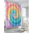 thumbnail image 3 of Abstract Ethnic Shower Curtain, Tie Dye Rainbow Bathroom Decor Curtains Set with Hooks, Colorful Waterproof Fabric Home Accessories， 72 X 72 Inch Long, 3 of 6