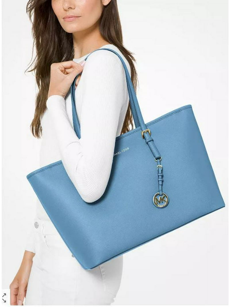 Michael Kors Jet Set Travel Medium Saffiano Leather Top-Zip Tote