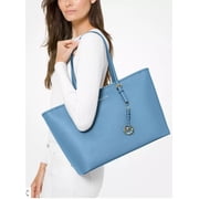 Michael Kors Jet Set Travel Medium Saffiano Leather Top-Zip Tote Bag (STH PACIFI