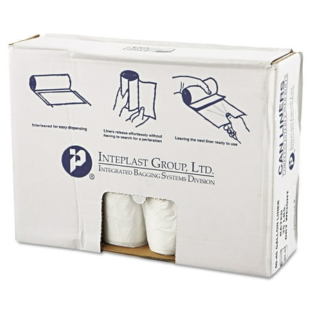 Inteplast Group VALH4048N12 High-Density Can Liner, 40 x 46, 45gal, 12mic, Clear, 25/Roll, 10 Rolls/Carton