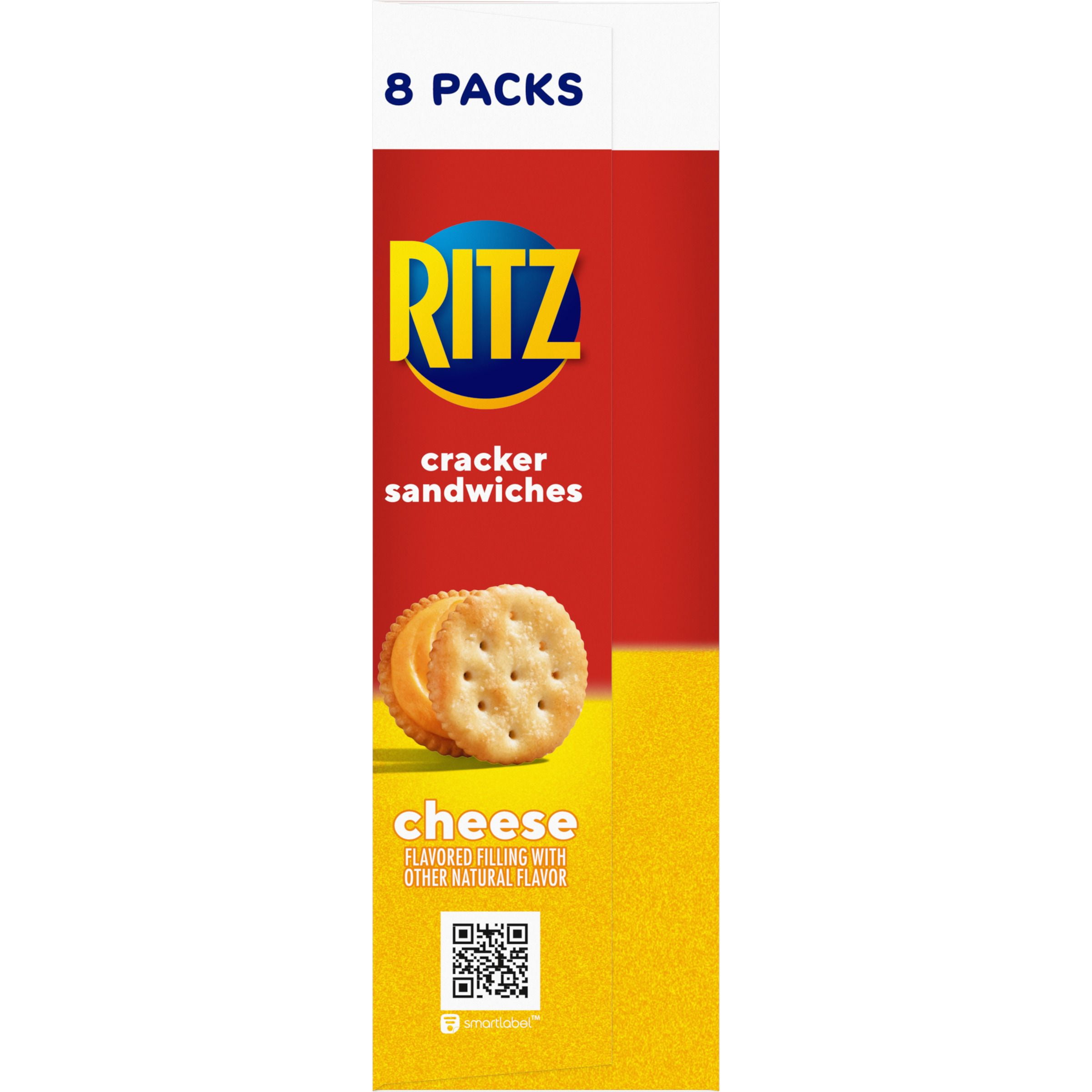 (3 pack) RITZ Cheese Sandwich Crackers, Lunch Snacks, 8 Snack Packs (6 Cracker Sandwiches Per Pack)