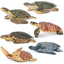 Toymany 6PCS Realistic Sea Turtle Figurines, Plastic Ocean Sea Animals Figures Set Includes of Turtles, Educational Toy Cake Toppers Christmas Birthday Gift for Kids Toddlers