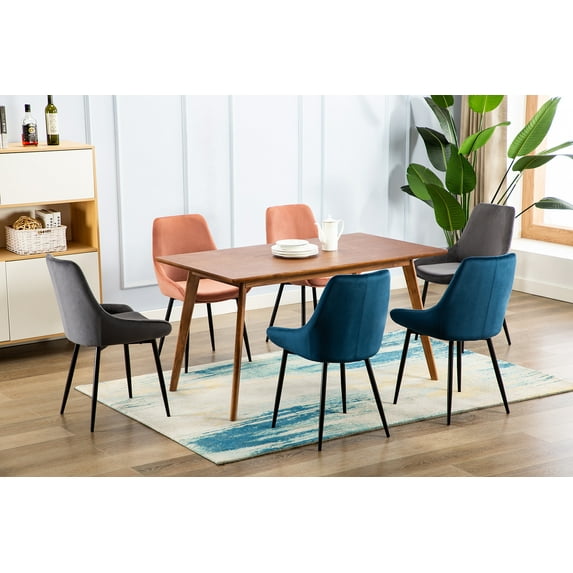 Porthos Home Mally Fabric Dining Chairs Set Of 2 With Deluxe Velvet Upholstery, Durable Steel Legs And Low-rise Armrests