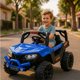 thumbnail image 4 of Carro Electrico Montable para Niños de Control Remoto y Manejo Directo Camioneta Buggy 4X4 con Luces Estero Bluetooth y USB Doble Puerta con Seguro
 (Azul), 4 of 7