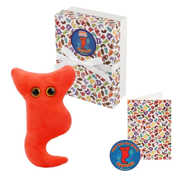 Set de Regalo de Peluche APÉNDICE de GIANT MICROBES con Tarjeta y Sticker