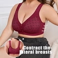 thumbnail image 5 of Women Plus Size Front Closure Bra U-Back Wireless Breathable Wide Strap Everyday Bra, 5 of 8