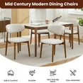 thumbnail image 5 of Huisuilinss Mid Century Modern Dining Chairs Set Of 2,Fabric Upholstered Kitchen Chair,Wooden Comfy Accent Chair,Farmhouse Side Chair With Wood Legs For Living Room Reception,Table Not Included, 5 of 8