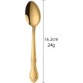 thumbnail image 2 of Tea Spoons 12-Piece Stainless Steel Set with Flower Edge Use for Home, Kitchen, Restaurant- 6.4 Inches-Gold, 2 of 6