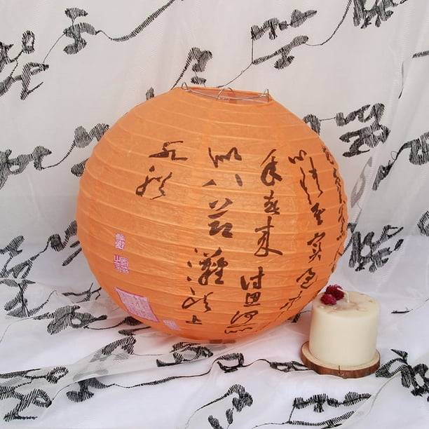 Nvzi Faroles de papel decorativos, faroles de papel colgantes, faroles para interiores y exteriores para lámparas de hogar, fiestas, decoración de eventos (naranja, 12 piezas)