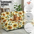 thumbnail image 4 of Xoenoiee Embroidery Sunflower Print Waterproof Recliner Sofa Slipcovers, 8 Pieces Stretch Reclining Couch Covers for 3 Cushion Couch Sofa Washable Furniture Covers for Dogs, Pets, Kids, 4 of 7