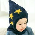 thumbnail image 2 of DHFJKG Baby Winter Knited Balaclava Hat Integrated Scarf With Pointed Top Star Pattern Beanie Warm Classic Hat, 2 of 4