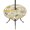 White, Yellow, Gold, variant on Round Outdoor Tablecloth with Umbrella Hole and Zipper, White Daisy Farmhouse Tablecloth with Elastic Waterproof, Garden Floral Honeybees Vintage Patio Table Covers for 55" - 60" Picnic Pool Tables