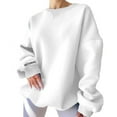 thumbnail image 1 of Timegard Chandails en Molleton Oversize pour Femmes Col Rond Manches Longues Chandail Ample Automne Hiver Mode, 1 of 3