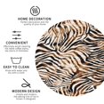 thumbnail image 3 of Zufioo Watercolor Zebra Print Leather Coaster Set, Decorative PVC Coasters 4-pack - Scald and Stain-resistant, Suitable for Home, Cafes, Restaurants-Round Shape, 3 of 6