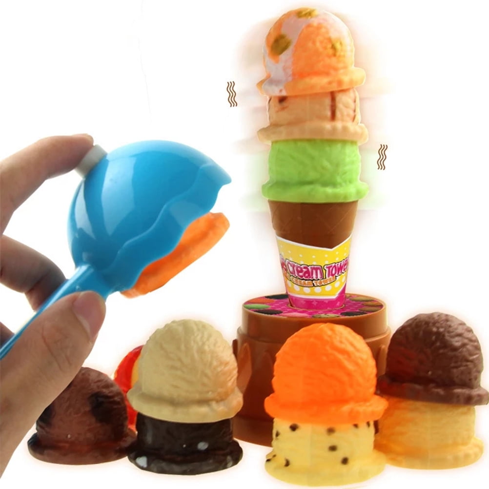 16PCS Kids Ice Cream Play Tower Educational Toys Pretend Food Toy