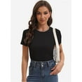 thumbnail image 5 of Women's Basic Solid Active Soft Short Sleeve Crew Neck Top T-Shirts, 5 of 6
