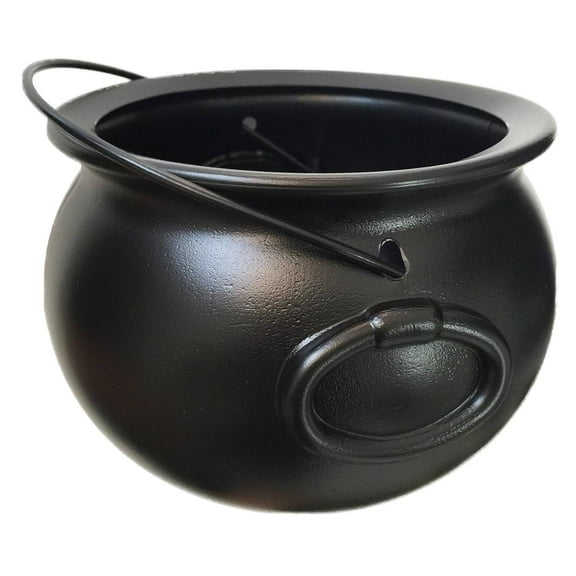 BinKFF Plastic Black Cauldron Kettle Halloween Candy Bowl, 2025 Large Witch Cauldron Pot Bucket for Halloween Decorations Trick or Treat Party Supplies, Halloween Decoration