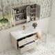 thumbnail image 4 of America White Bathroom Cabinet Vanity with Top Sink Modern Storage Cabinet with 2 Soft Closing Doors Single Sink Bathroom Vanity My Lux Decor Round, 4 of 19