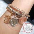 thumbnail image 6 of JINLUO JL 1/3Sets Stackable Charm Bracelets for Women Corn Chain Bracelet Crystal Dangle Bracelets Shaped Stretch Bracelets Valentine's Day Engagement Holiday Gift Bangle Sets, 6 of 11