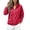 Hot Pink, variant on Womens Fleece Workout Jacket Full Zip Long Sleeve Stand Collar Fall Winter Outerwear Casual Loose Solid Color LightWeight Coat with Pocket