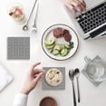 thumbnail image 1 of FMSHPON Modern Simple Geometric Design Gray Set of 6 Coaster for Drinks, Absorbent Ceramic Stone Coasters Cup Mat with Cork Base for Home Kitchen Room Coffee Table Bar Decor, 1 of 4