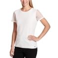 thumbnail image 2 of Calvin Klein Women's Stretch Textured Shirt Ivory, Medium, 2 of 5