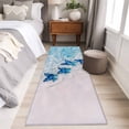 thumbnail image 3 of Blue Butterfly Runner Rugs 2x6 ft Ocean Water Beach Scenery Washable Hallway Rugs Non-Slip Floor Mats Absorbent Carpet Bedside Runners for Bedroom Kitchen Bathroom Laundry Room, 3 of 9
