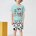 thumbnail image 4 of Gubotare Pajamas Girls Summer Girls Ruffle Short Sleeve Button Front Top with Ruffle Short, 2-Piece Pajama Set 5T 6T (Mint Green,5-6 Years), 4 of 6