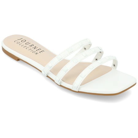 

Journee Collection Womens Camarie Slip On Slide Multi Strap Sandals