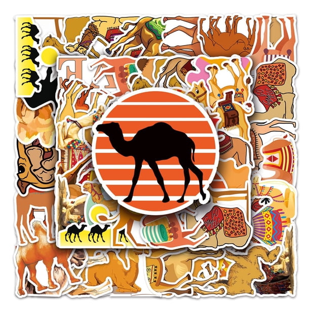 50 pegatinas Camel para adultos y niños, vinilo impermeable
