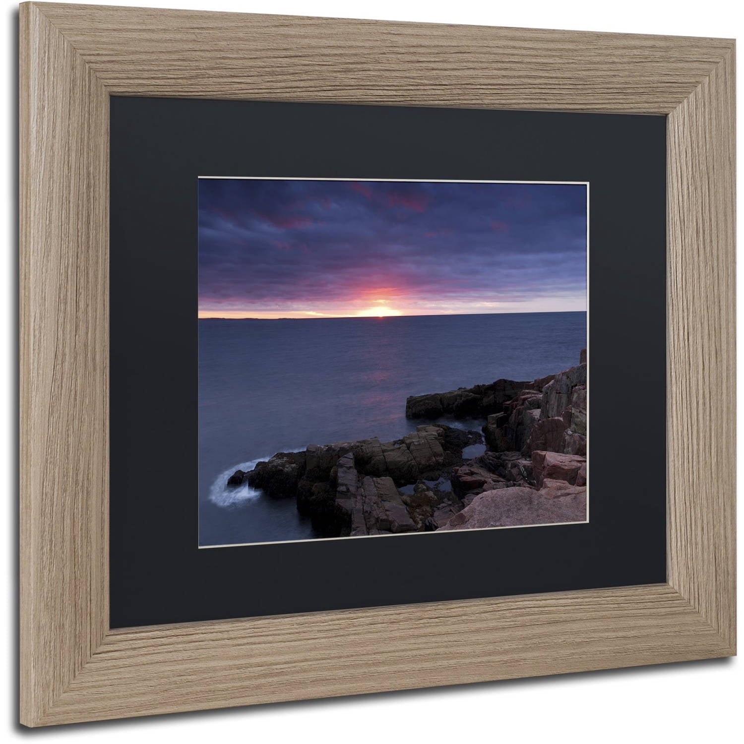 Trademark Fine Art "Stormy Sunup" Canvas Art by Michael Blanchette Photography Black Matte, Birch Frame