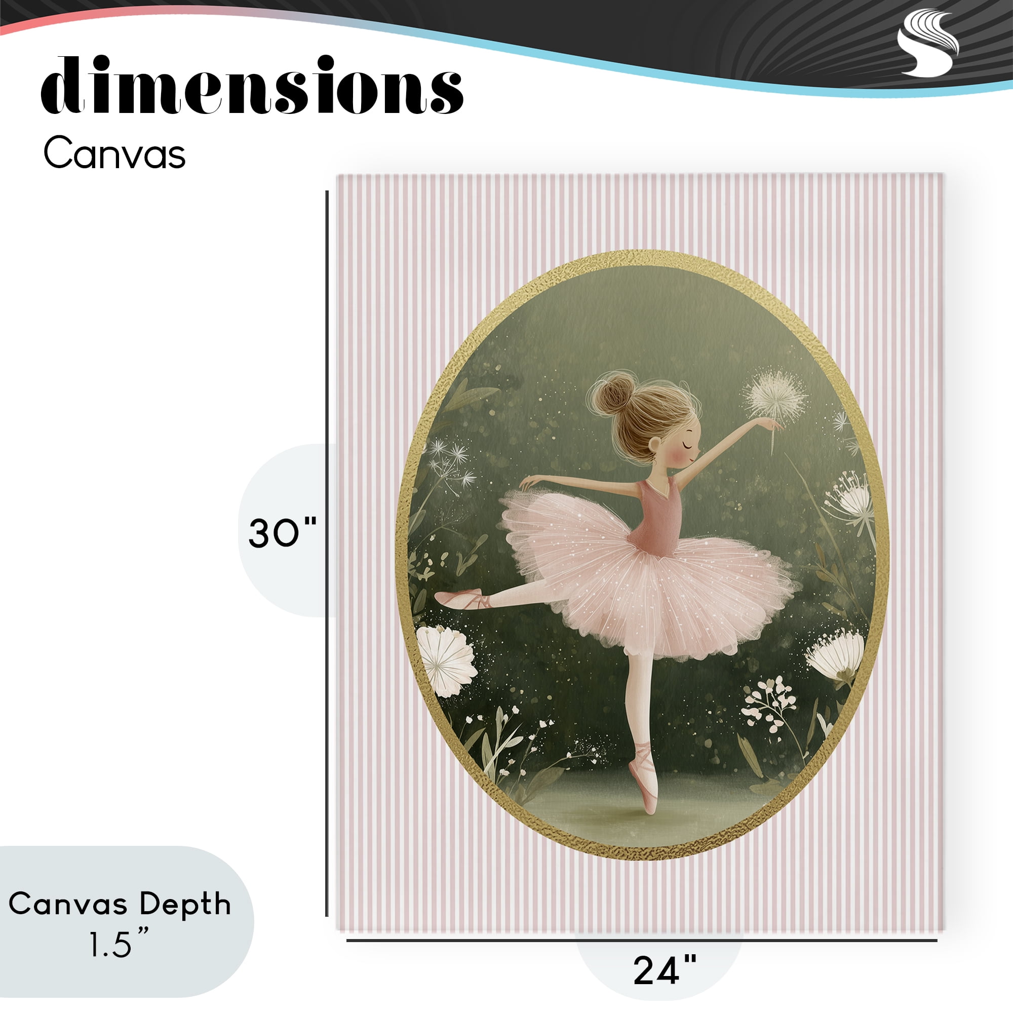 Stupell Industries Green & Pink Ballerina Canvas Wall Art, design by Christine Simpson Art