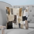 thumbnail image 4 of Pillow Covers 18x18 Set of 2, Modern Black Brown Throw Pillow Covers Decorative Couch Cushion Cover, Abstract Oil Painting Art Microfiber Soft Square Pillowcases for Bedroom Living Room Sofa, 4 of 7