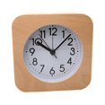 thumbnail image 2 of Madera clara, Despertador matutino con pilas, Despertador de madera, Despertador analógico de viaje silencioso, iluminado, sin tictac, con función de repetición, Reloj de manecillas, Alarma de sonido, 2 of 5